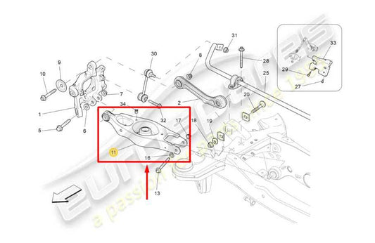 14-20 Maserati Ghibli 3.0L RWD Rear Left Suspension Lower Control Arm 670036580 - Alshned Auto Parts