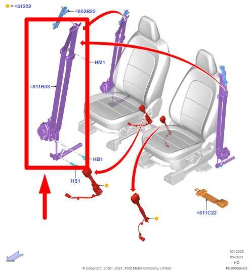 2021-2024 Ford Bronco Sport Front Left Seat Belt Retractor M1PZ-78611B09-AA OEM - Alshned Auto Parts