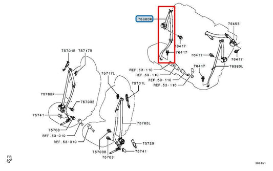 2022-25 Mitsubishi Eclipse Cross ES Rear Right Side 2nd Row Seat Belt Retractor - Alshned Auto Parts