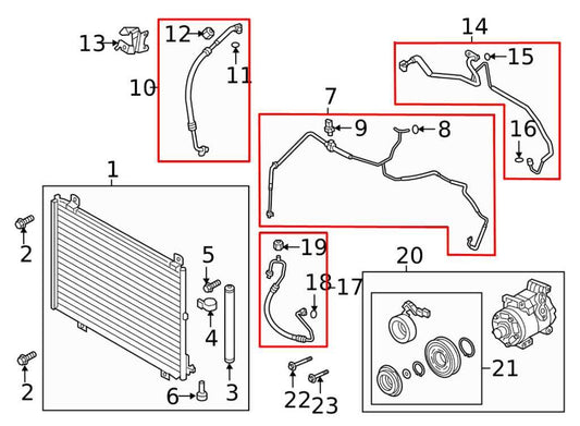 2021-23 Mazda CX-9 Grand Touring Conditioning Suction Discharge Liquid Line Hose - Alshned Auto Parts
