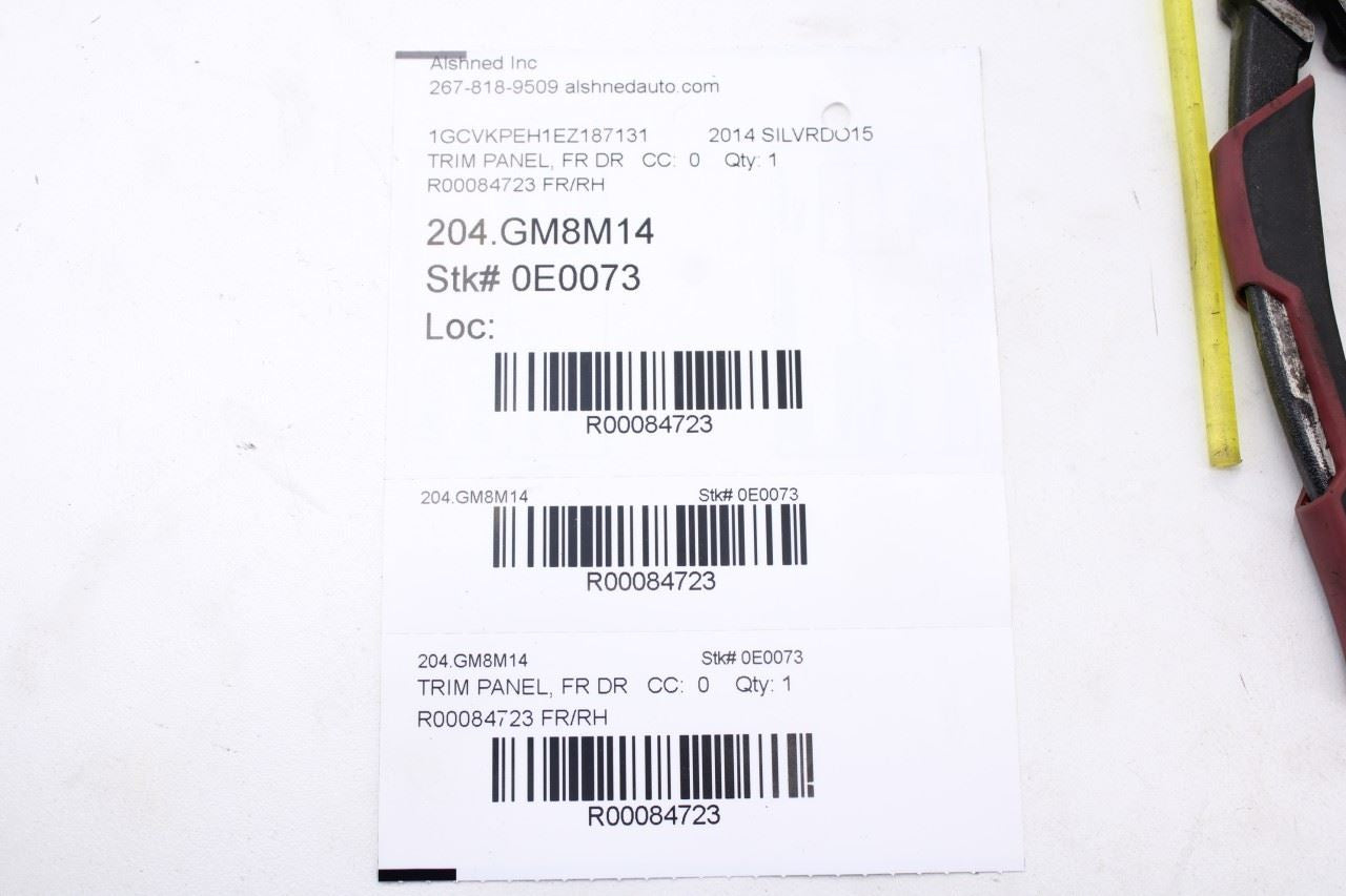 2014-19 Chevrolet Silverado 1500 Work Truck 2WT Front Right Side Door Trim Panel19