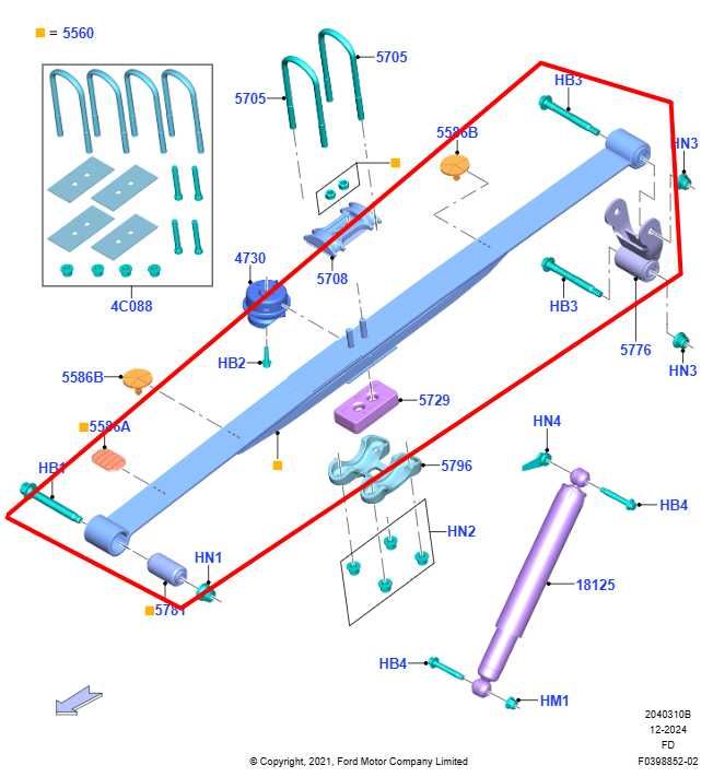 2021-26 Ford F150 XLT SuperCrew RWD Rear Suspension Driver Left Side Leaf Spring1