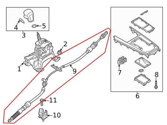 2022-25 Mazda CX30 S 2.5L Automatic Transmission Gear Shift Lever Control Cable - Alshned Auto Parts