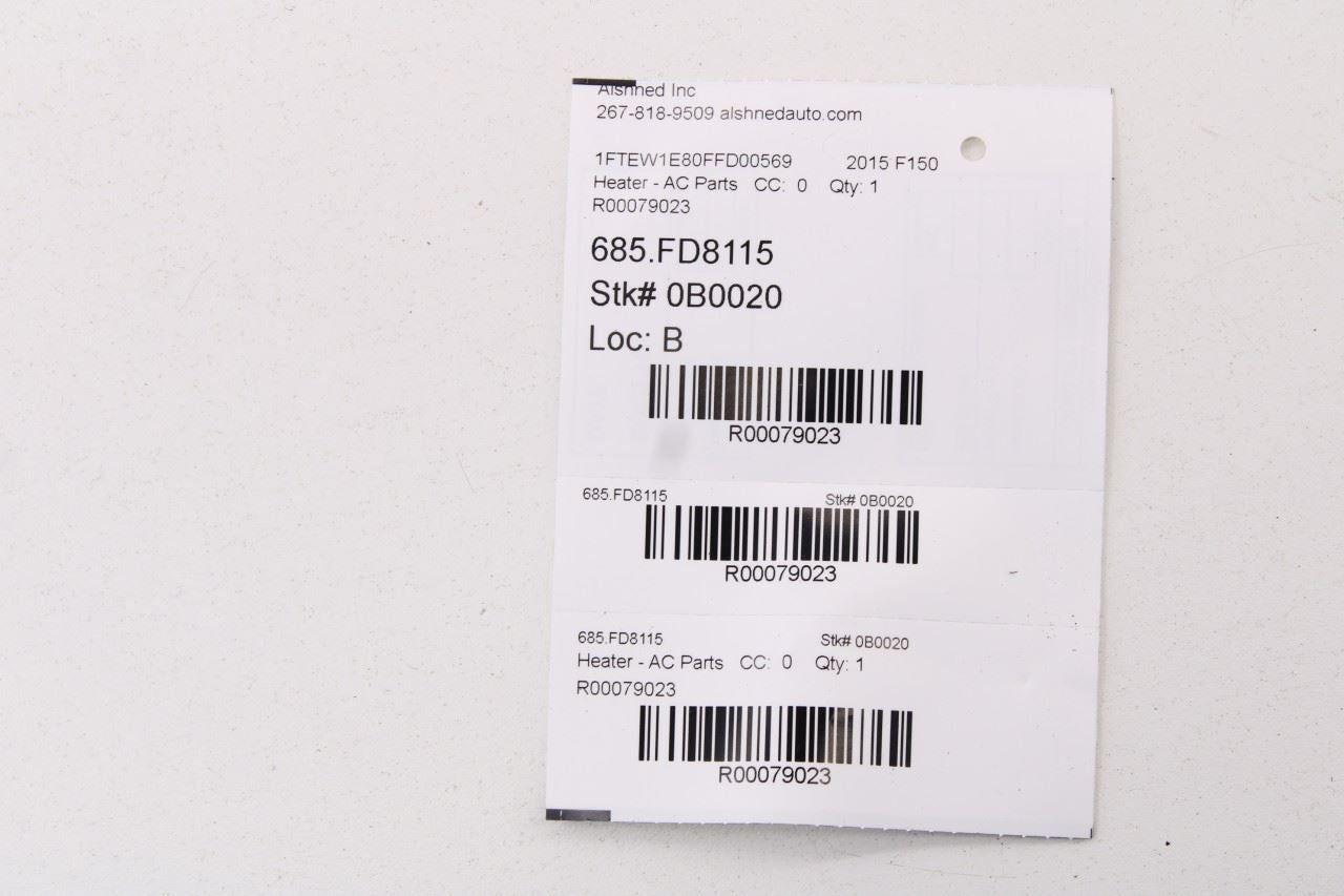 2015 Ford F150 HVAC System Wire Harness with Blend Door Actuator Motor Set of 3 - Alshned Auto Parts