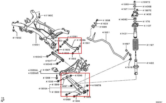13-25 Mitsubishi Outlander Sport SE 4WD Rear RH Lower and Upper Control Arm Set - Alshned Auto Parts