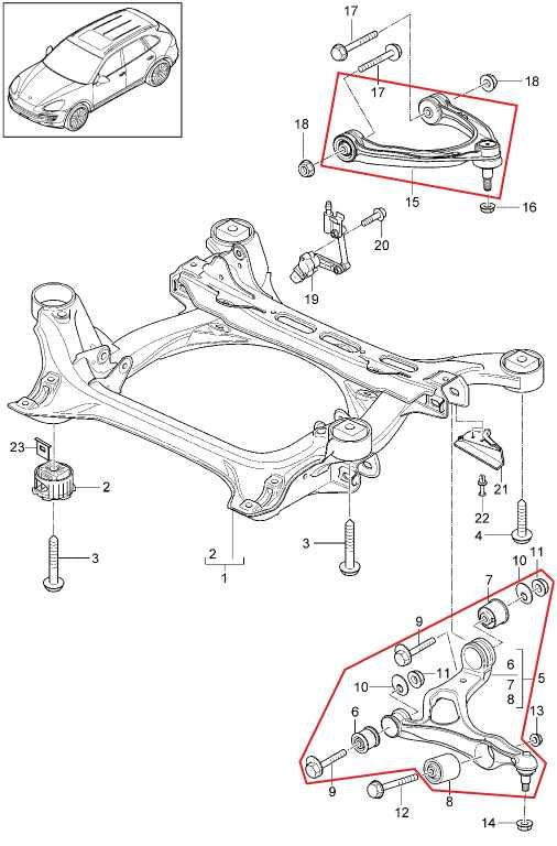 2011-2015 Porsche Cayenne S AWD Front Left Upper and Lower Control Arm Set of 21