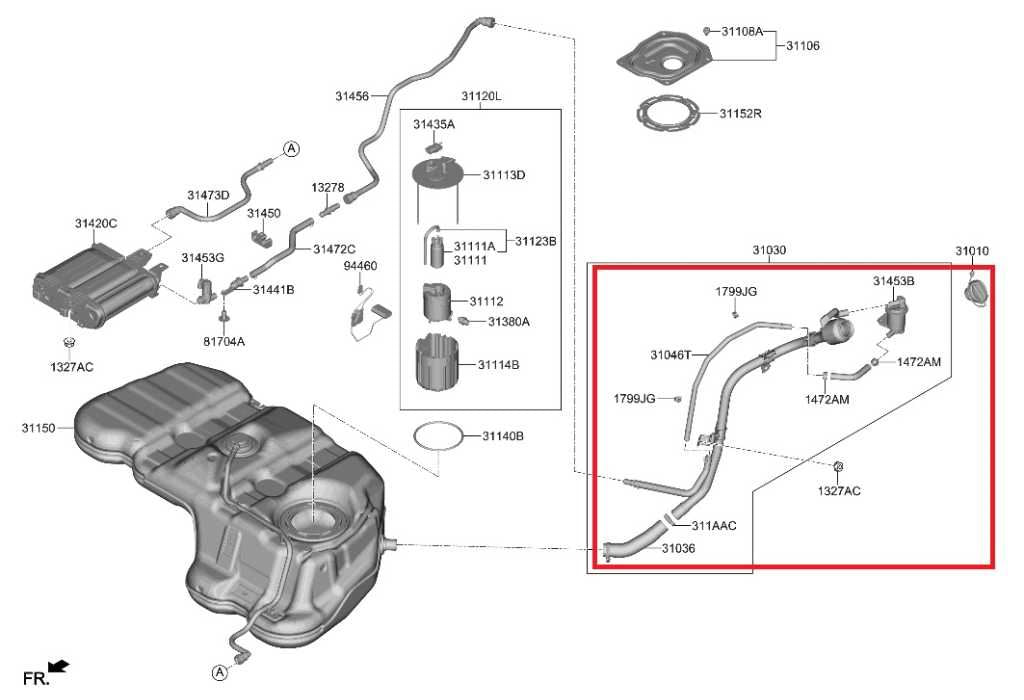 2021-2023 Hyundai Santa Fe SEL 2.5L Fuel Filler Neck Hose Tube Pipe 31030-S25501