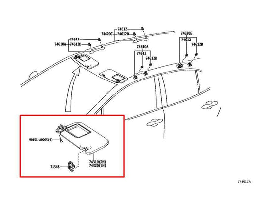 2022-24 Toyota Corolla LE 2.0L Front Right and Left Side Sun Visor Set w/ Mirror - Alshned Auto Parts