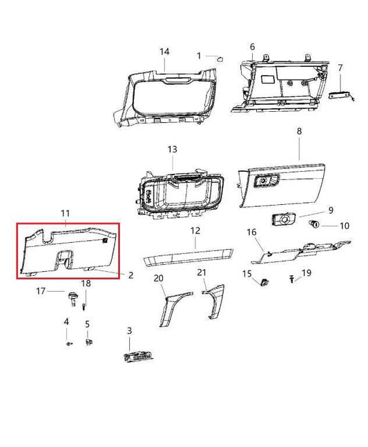 19-24 RAM 1500 Big Horn Front Left Dash Steering Column Opening Cover 5YK14TX7AE - Alshned Auto Parts