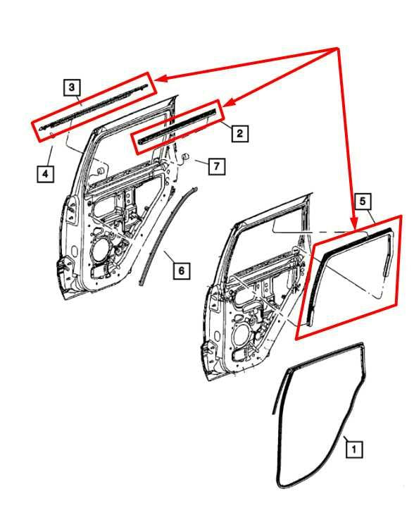 2016-2021 Jeep Grand Cherokee Rear Left Door Run Channel with Belt Weatherstrips - Alshned Auto Parts