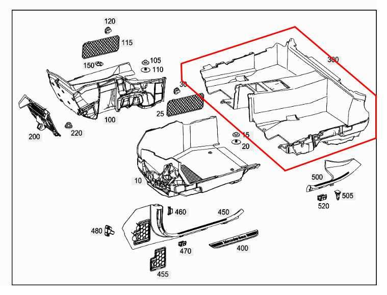 15-21 Mercedes-Benz C300 Rear 2nd Row Floor Carpet Liner 205-680-00-41-9H42 OEM1
