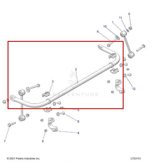 24-26 Polaris RZR XP 1000 Ultimate Rear Suspension Stabilizer Sway Anti-Roll Bar - Alshned Auto Parts