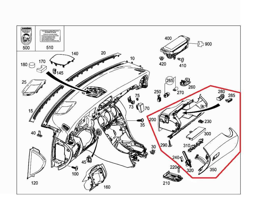 2015-2021 Mercedes-Benz C300 4Matic Glove Box Storage Compartment 20568010919J381