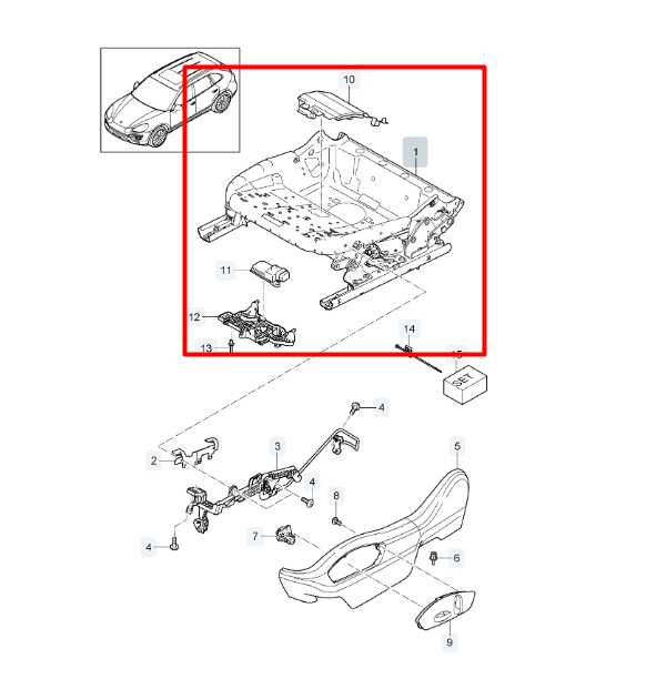 11-18 Porsche Cayenne Platinum Front Right Side Seat Lower Track Frame w/ Motors - Alshned Auto Parts