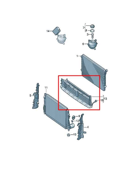 15-18 Volkswagen Jetta Sport FWD Front Radiator Active Air Shutter Grille *ReaD* - Alshned Auto Parts