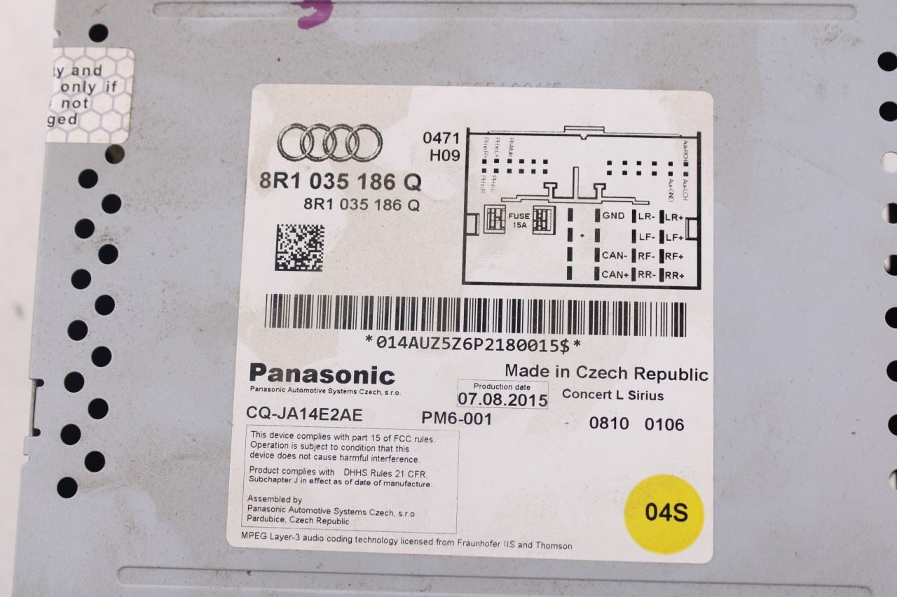 2013-17 Audi Q5 Premium Panasonic CD Player Satellite Radio Receiver 8R1035186Q11