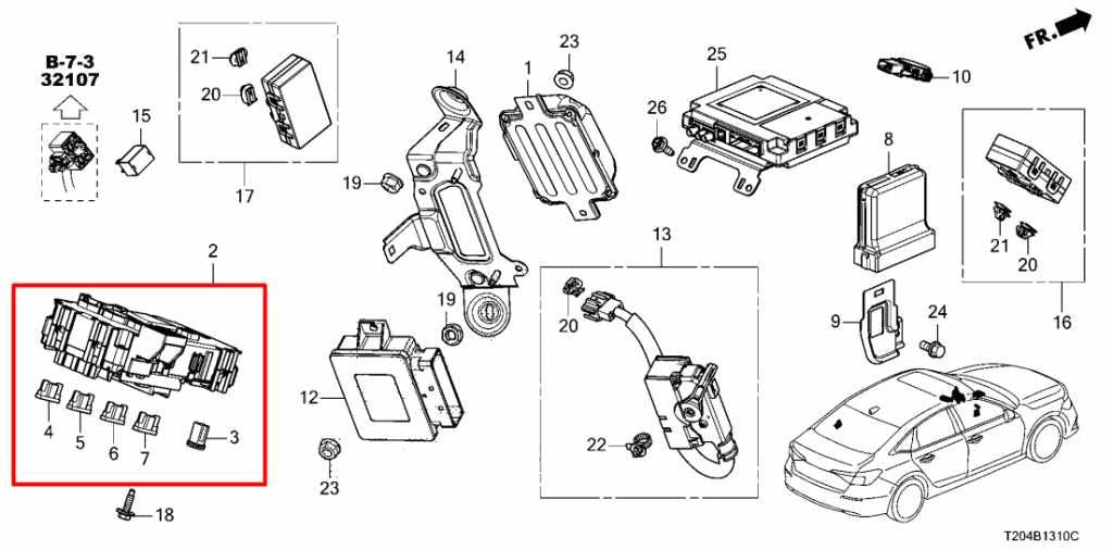 2022-24 Honda Civic Sport 2.0L Cabin Instrument Panel Fuse Relay Junction Block - Alshned Auto Parts