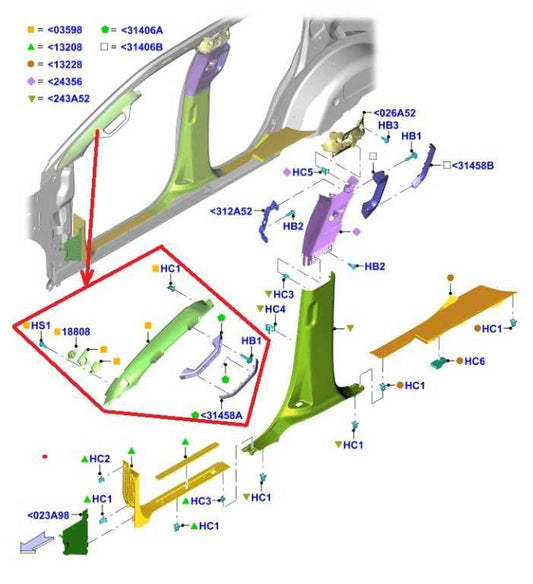 22-24 Ford Expedition MAX XLT FR Right and Left A-Pillar Molding NL1B-7803512-AC - Alshned Auto Parts