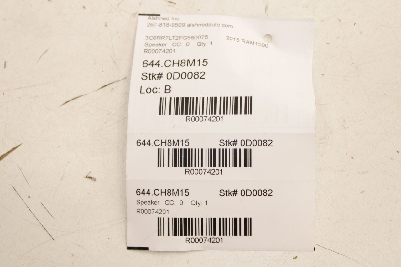 2011-2018 RAM 1500 Big Horn Rear Left and Right Door Audio Speaker 5091019AB OEM - Alshned Auto Parts