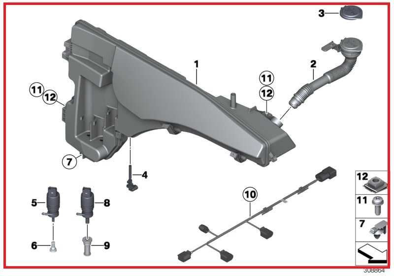 2007-2013 BMW X5 xDrive35i 3.0L Front Windshield Wiper Washer Reservoir 7161477 - Alshned Auto Parts