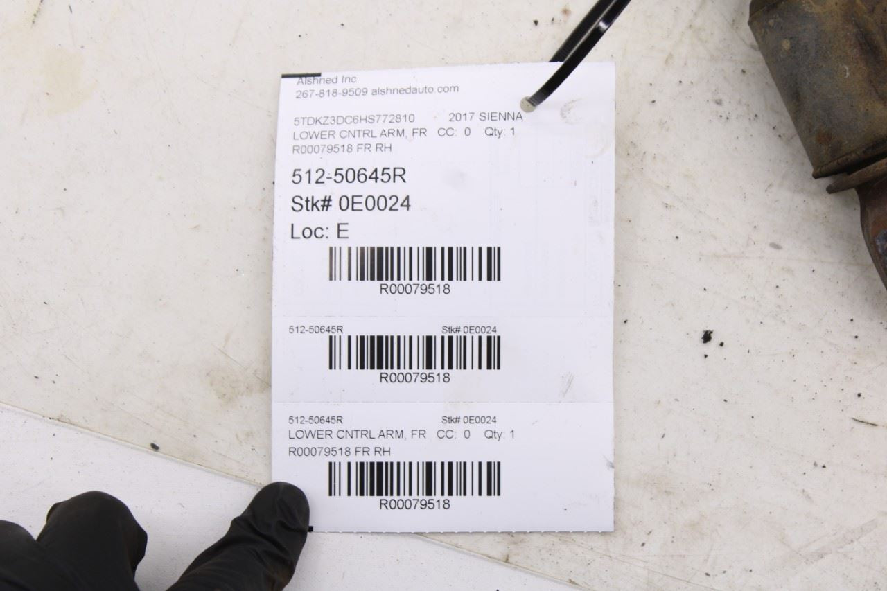 2011-20 Toyota Sienna LE 3.5L FWD Front Right Lower Control Arm 48068-08040 OEM - Alshned Auto Parts