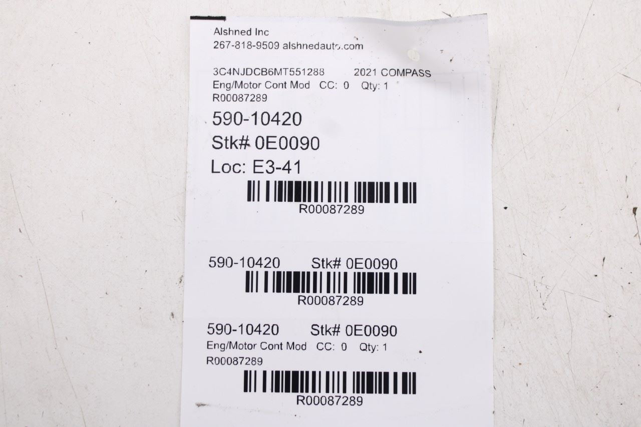2018-2021 Jeep Compass Limited Engine Computer Control Module ECU ECM 68342095AA - Alshned Auto Parts
