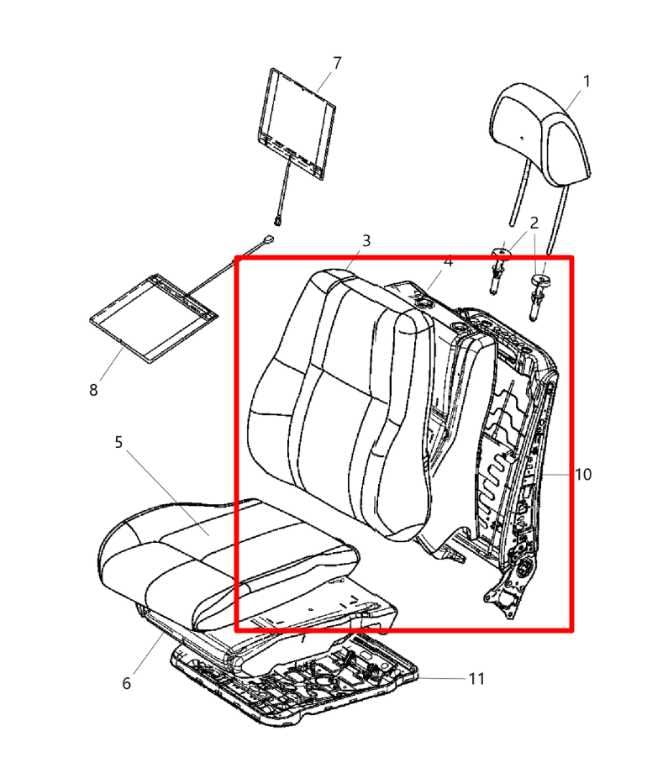2014-17 Jeep Grand Cherokee Limited Front Right Side Seat Backrest Upper Cushion1