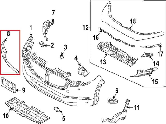 20-25 Mazda CX-30 2.5 S FR RH Side Bumper Grille Molding DGH9-50-7J0B OEM *ReaD* - Alshned Auto Parts
