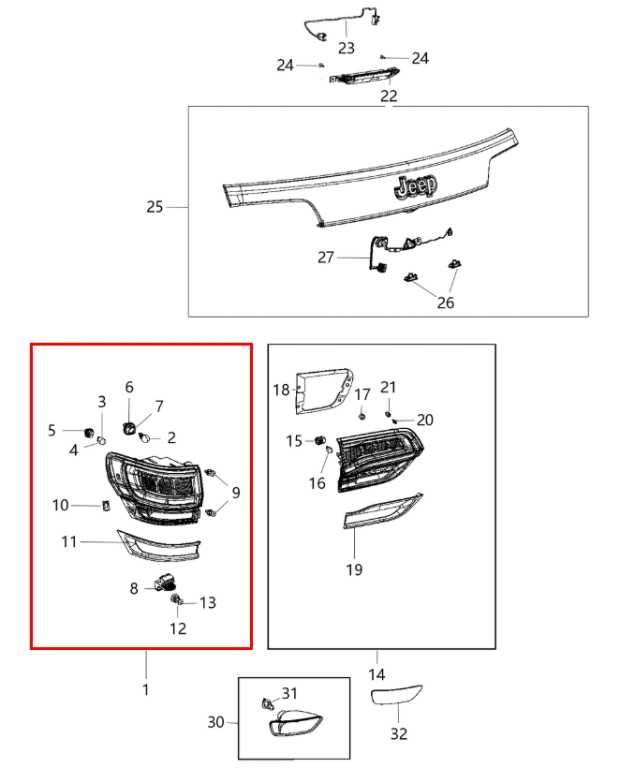 2014-18 Jeep Grand Cherokee Overland Rear Driver Left Side Outer Tail Light Lamp - Alshned Auto Parts