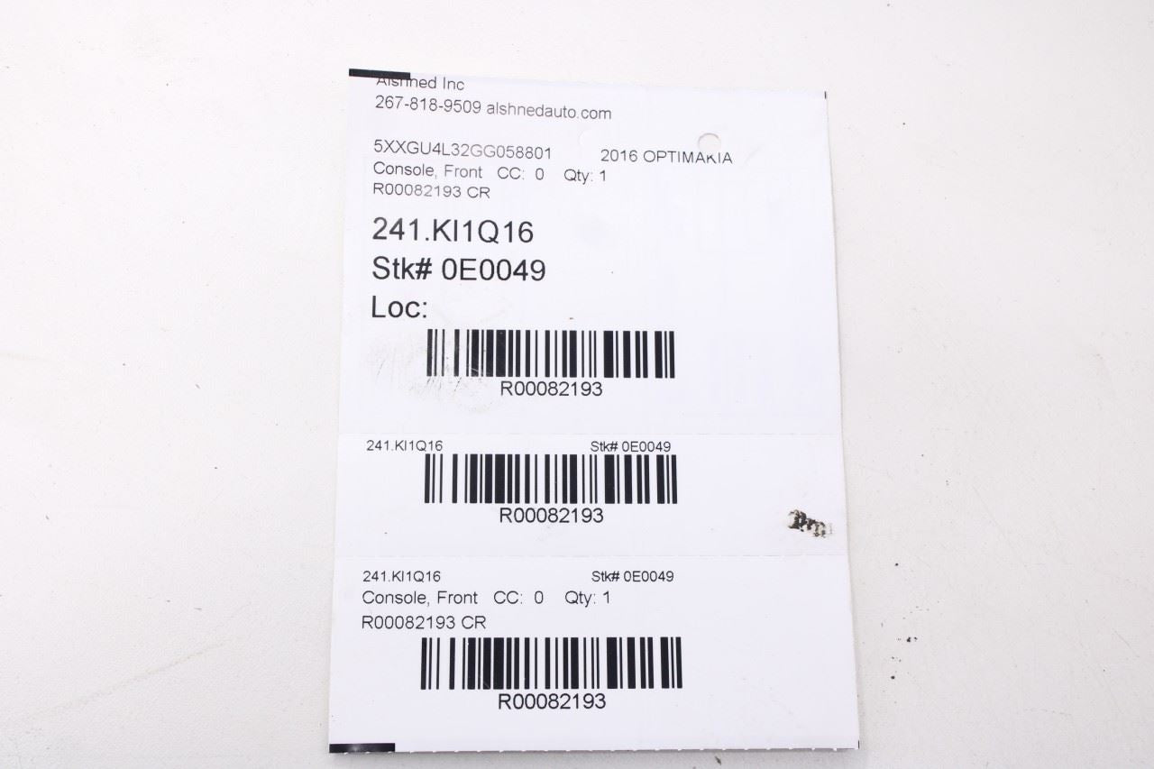 2016-20 Kia Optima EX Center Console Floor Trim Assy w/ USB Charger Port *ReaD* - Alshned Auto Parts