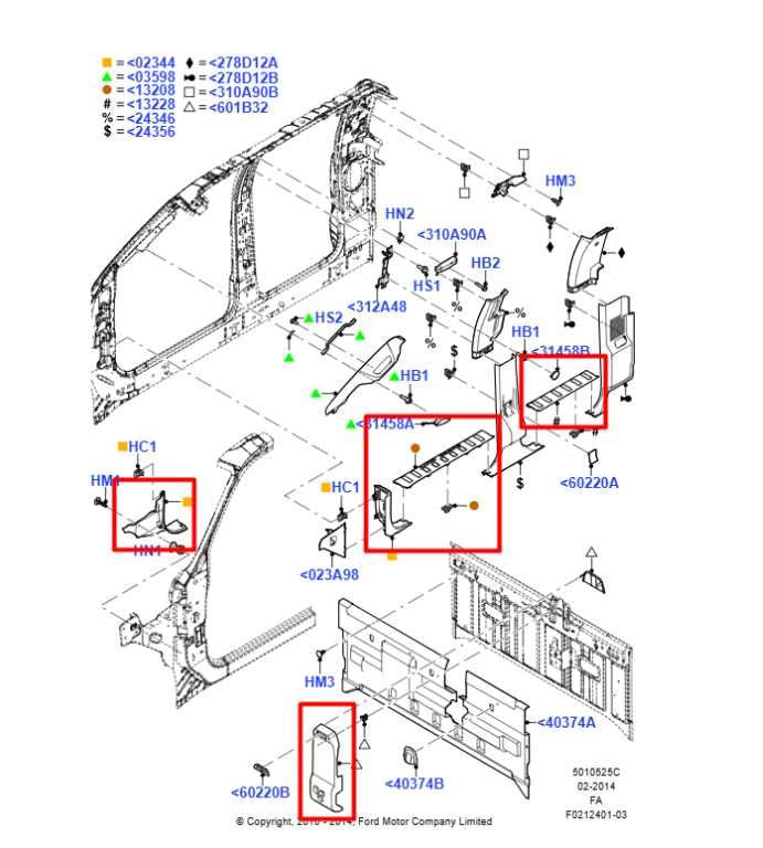 2011-16 Ford F250 Interior RH and LH A/B/C Pillars and Door Sill Trim Set *ReaD* - Alshned Auto Parts