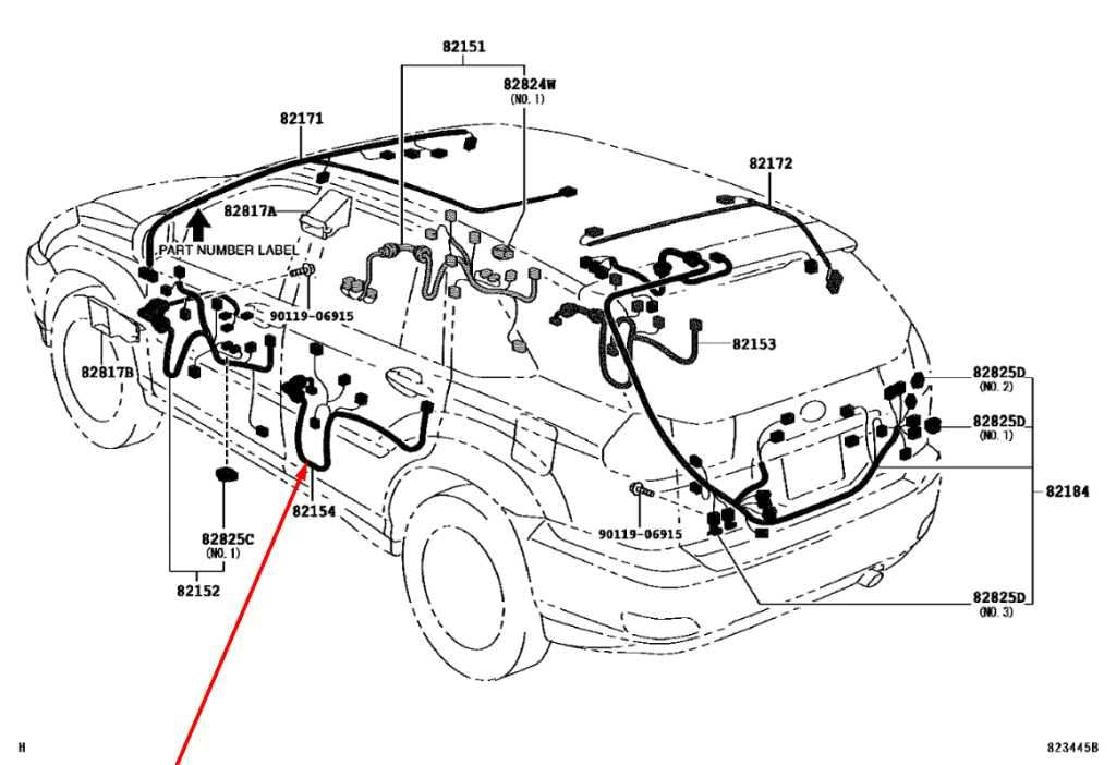 2007-2009 Lexus RX350 Rear Left Driver Side Door Wire Harness 82154-48090 OEM1