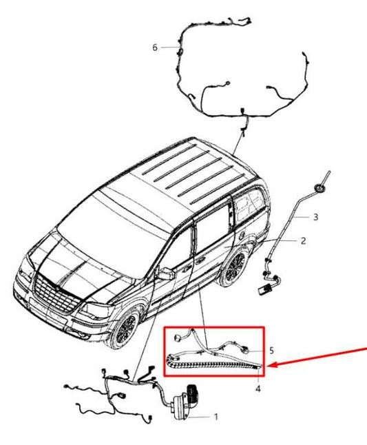 2013-20 Dodge Grand Caravan Rear Left Sliding Door Track Wire Harness 68211875AA - Alshned Auto Parts