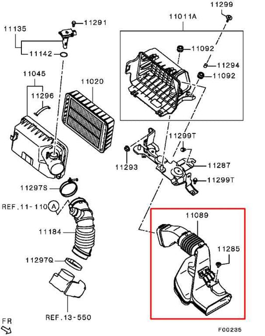 15-25 Mitsubishi Outlander Sport SE 2.0L 4WD Air Intake Cleaner Duct Tube *ReaD* - Alshned Auto Parts