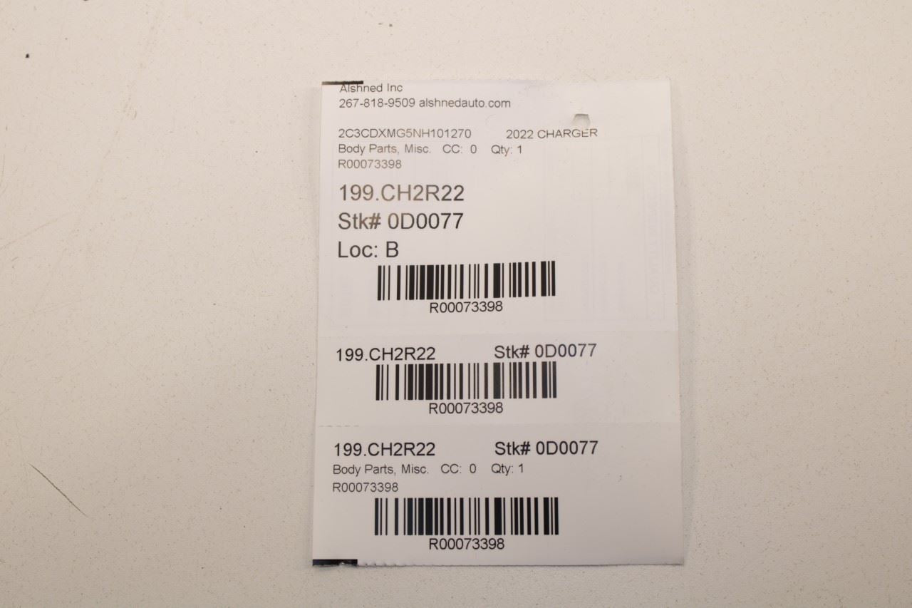 2011-2023 Dodge Charger GT AWD Front Right Door Weatherstrip On Body 1KW33DX9AH - Alshned Auto Parts