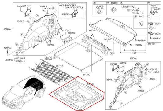 2016-22 Kia Sportage Nightfall 2.4L Rear Trunk Cargo Floor Storage Tray Foam Box - Alshned Auto Parts