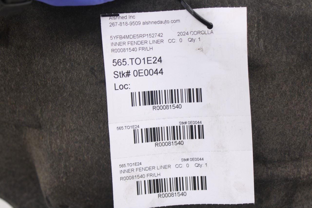 2022-2024 Toyota Corolla LE Rear Left Driver Side Wheelhouse Liner Splash Shield9