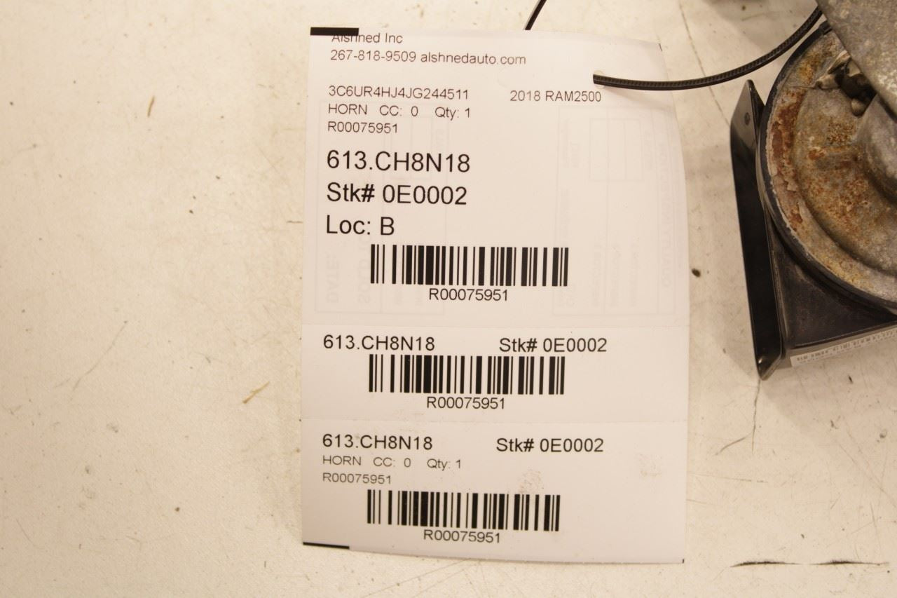2018-2023 RAM 2500 3500 Tradesman High and Low Note Horn w/ Bracket 68297891AC - Alshned Auto Parts