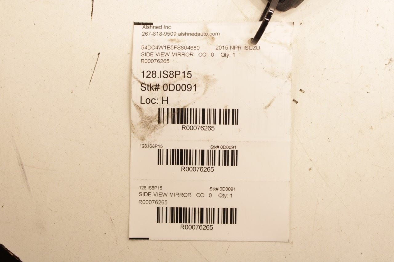 2012-2020 Isuzu NPR HD 6.0L RWD Driver Left Side Rear View Mirror 8-98049-315-0 - Alshned Auto Parts