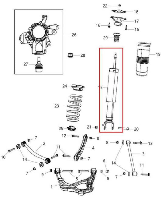 2011-15 Dodge Durango SXT 3.6L AWD Rear Right and Left Side Shock Strut Absorber1