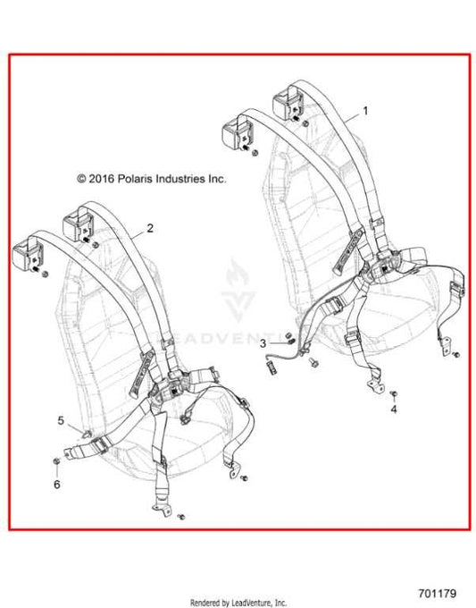 2017-22 Polaris RZR XP 1000 Right and Left Side Multipoint Seat Belt Set 2636267 - Alshned Auto Parts