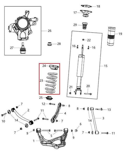11-22 Jeep Grand Cherokee Limited 4x4 Rear Right and Left Coil Spring 68029667AD - Alshned Auto Parts