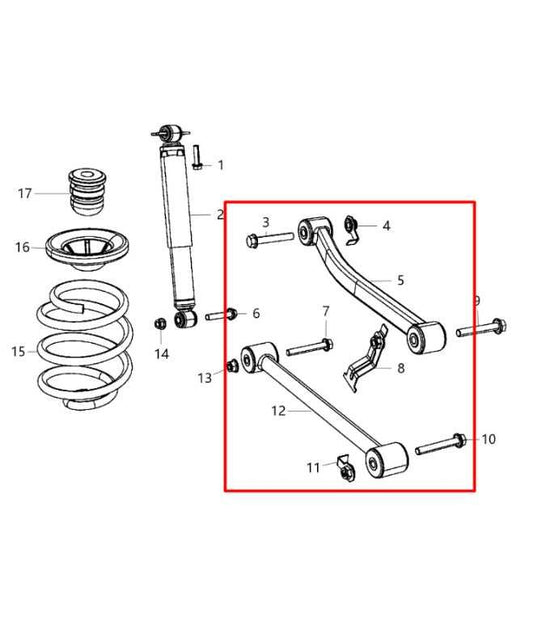 07-18 Jeep Wrangler Sport 2dr 4WD Rear Suspension RH and LH Side Control Arm Set - Alshned Auto Parts