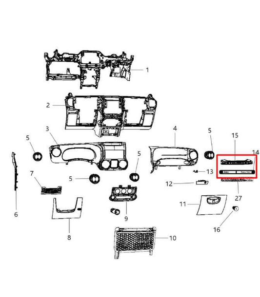 2011-18 Jeep Wrangler Sport 2dr Front Dashboard Passenger Right Side Grab Handle - Alshned Auto Parts