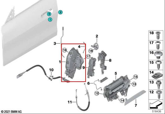 2023-2025 BMW 430i Gran Coupe xDrive Front Right Side Door Lock Latch Actuator - Alshned Auto Parts