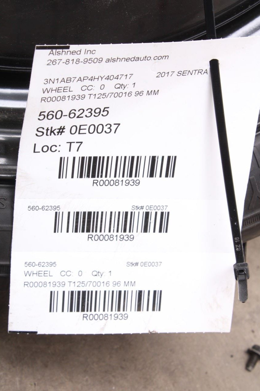 2015-2019 Nissan Sentra SV Spare Wheel Tire Maxxis T125/70D16 96M R16x4 *ReaD* - Alshned Auto Parts