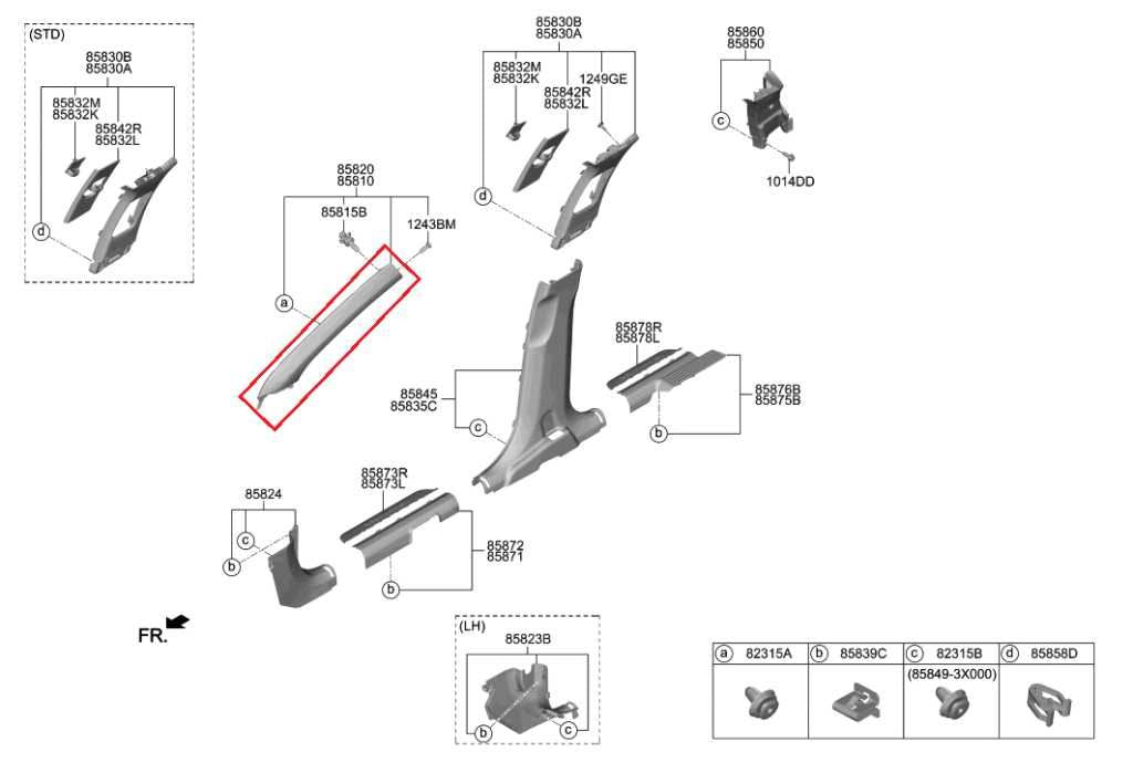 19-23 Hyundai Santa Fe Front Right and Left A Pillar Molding 85820S2000YGE *ReaD - Alshned Auto Parts