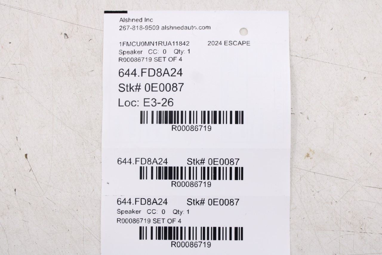 2020-2026 Ford Escape ST Front and Rear Right and Left Door Speaker Set of 4 - Alshned Auto Parts