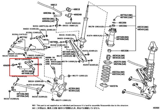 06-13 Lexus IS250 AWD Rear Suspension Right and Left Side Lower Control Arm Set - Alshned Auto Parts