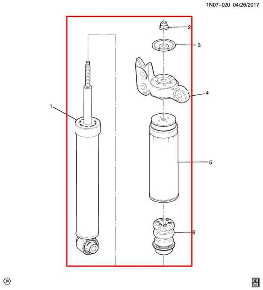 2019-23 GMC Acadia SLT-1 Rear Suspension Right and Left Shock Strut Absorber Set - Alshned Auto Parts